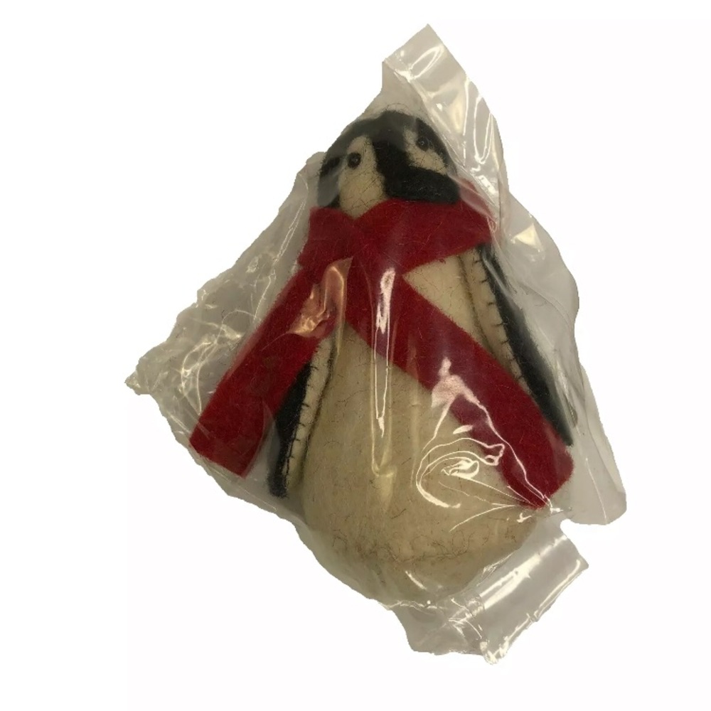 Felt Penguin Christmas Tree ornament Pine Cone Hill Annie Selke NEW kid friendly